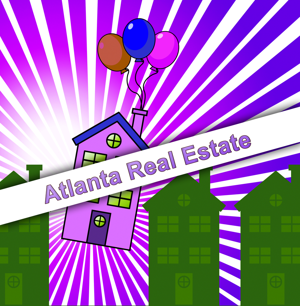 亚特兰大房地产图标显示在佐治亚州的房地产投资美国住房市场3d图